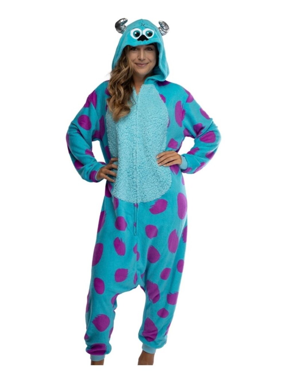 Disney Monsters Inc. Adult Sulley Cosplay Costume One-Piece Union Suit small/med